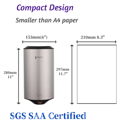 Vortex Smart heater compact hand dryer Matte Black stainless steel commercial hand dryer - VX2805S OzWashroom