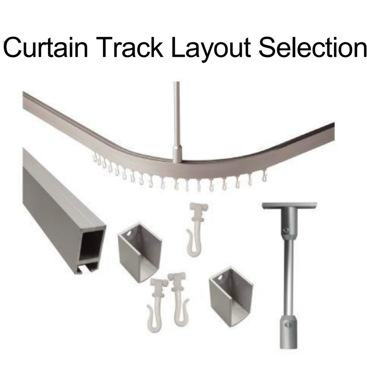 Cut To Size L-Shape 1600mm Shower Curtain Track - OzWashroom