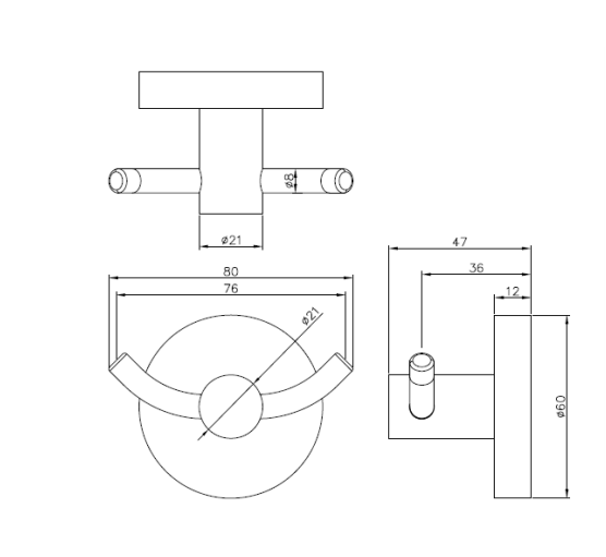 Asi JD Macdonald Double Robe Hook - OzWashroom