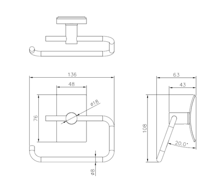 JD Macdonald Toilet Roll Holder JDM-6899-40 - OzWashroom
