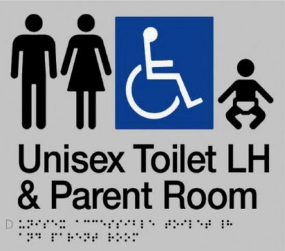 Unisex Silver Disable Parent, Room & Toilet LH - OzWashroom