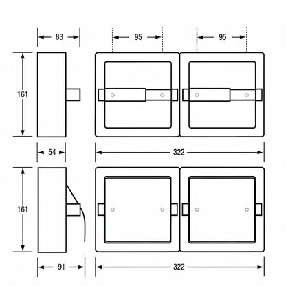 Metlam Double Toilet Roll Holder ML263SM - OzWashroom