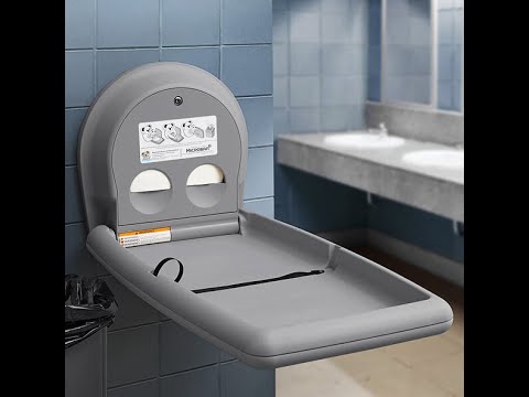 KoalaKare White Granite Vertical Wall Mount Baby Changing Station - OzWashroom