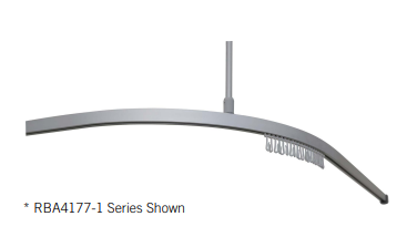 RBA Shower Curtain Track 1200 x 1200 with Curtain - OzWashroom