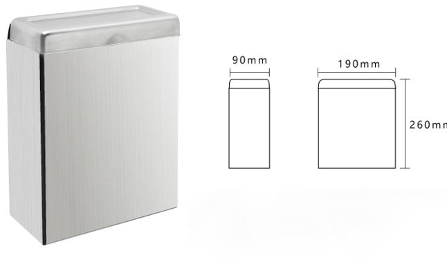 Ozwashroom S'Steel Sanitary Napkin Disposal Bin - OzWashroom