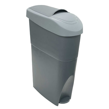 Grey slim sanitary bin 18L female hygiene waste disposal unit for commercial washrooms