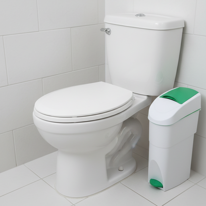 Sanitary Bin Green White Slim Lady Female Waste Disposal - OzWashroom