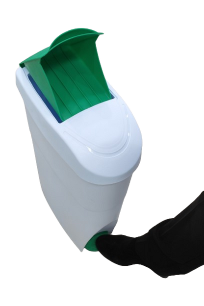 Sanitary Bin Green White Slim Lady Female Waste Disposal - OzWashroom