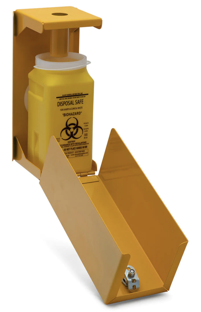 Yellow Armour Steel Syringe Disposal Unit Lockable 1.4L - OzWashroom