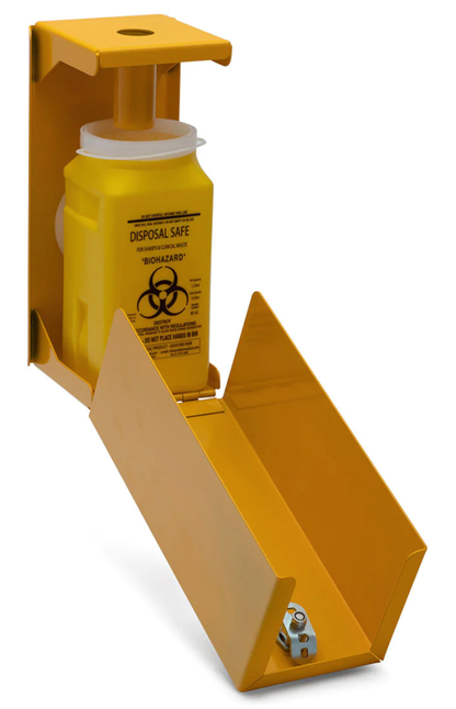 Yellow Armour Steel Syringe Disposal Unit Lockable 1.4L - OzWashroom