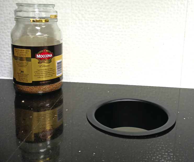 Black Chute Powder Coated Circular Waste - OzWashroom