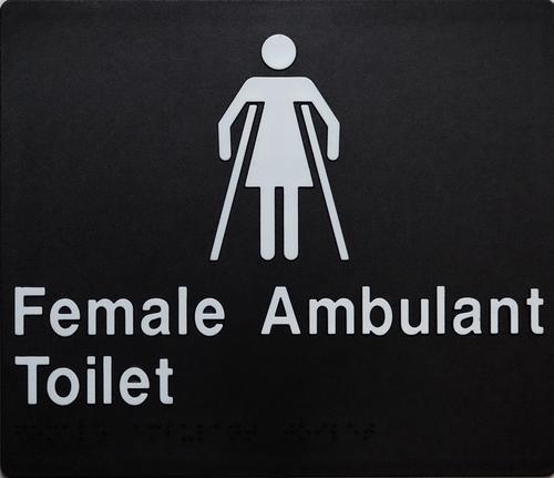 Female Ambulant Braille Sign  - OzWashroom