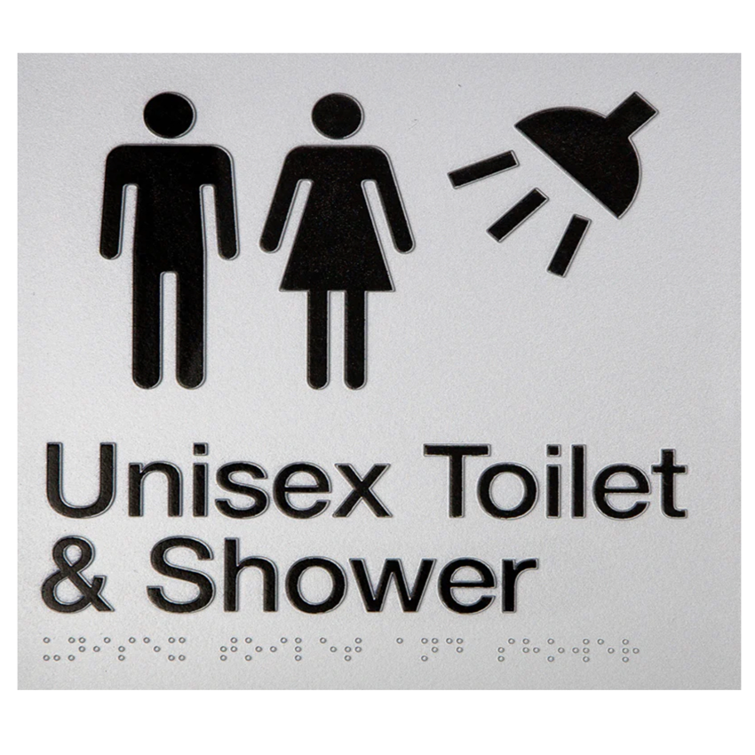 Unsex Toilet and shower braille sign