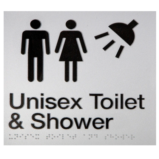 Unsex Toilet and shower braille sign