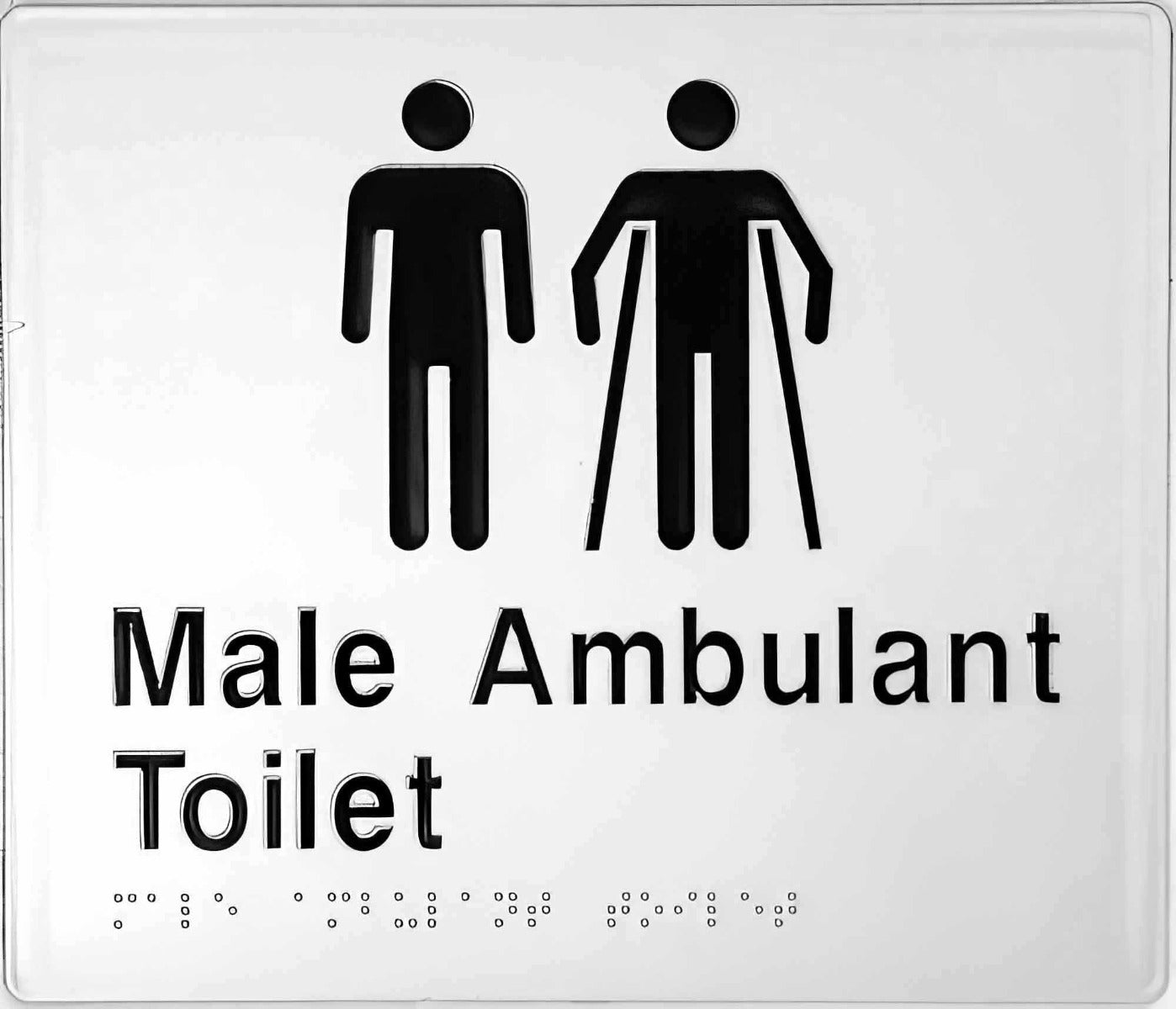 Silver Plastic Male & Ambulant Toilet Braille Sign