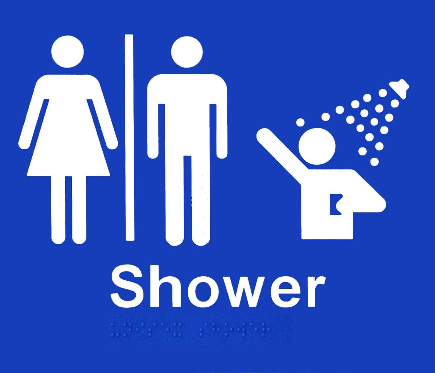 Shower braille sign