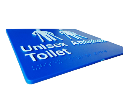 Unisex Ambulant Toilet Braille Sign SV39 (210 x 180 mm) - OzWashroom
