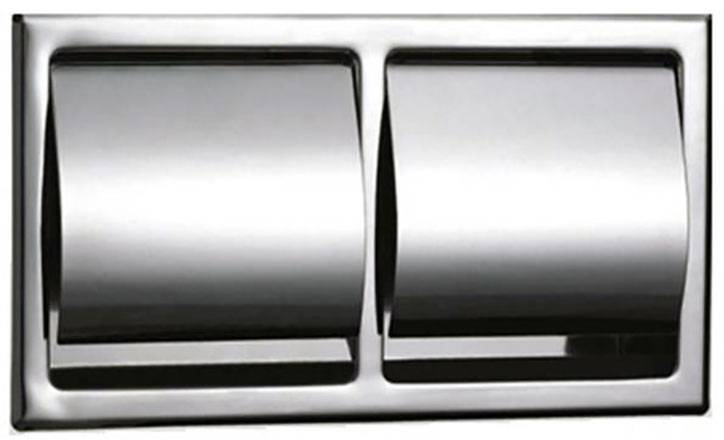Ozwashroom Recess S/Steel Twin Toilet Roll Holder T6607  -OzWashroom