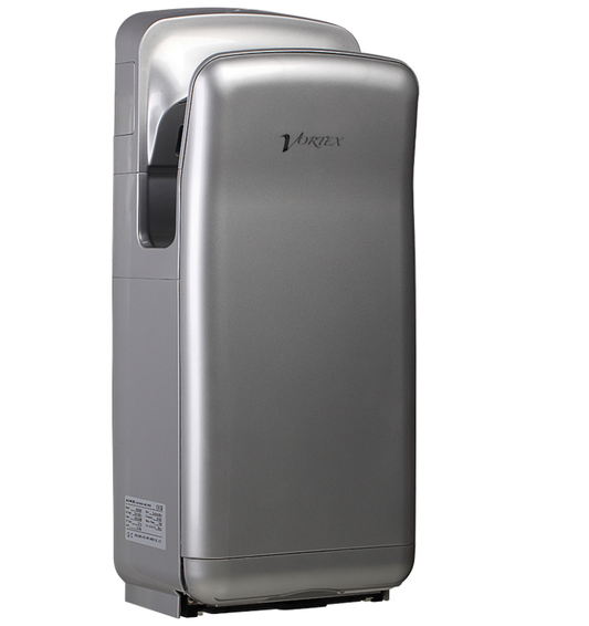 Vortex Jet Commercial Grade Hand Dryer Silver – 74dB quiet, 10-second fast drying, energy-efficient for offices, schools, hospitals, and public washrooms