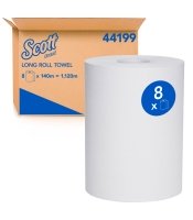 Scott® Roll Hand Towel Long White 140m, 8 Rolls