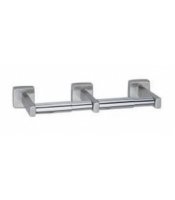 Satin Bobrick Double Toilet Roll Holder with Anti-theft option  B6867