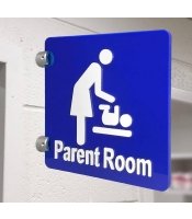 Stand Off Sign Embossed Blue Parent Room with Text CV11 by Ozwashroom