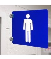 Standoff Sign Embossed Blue Male Toilet without Text CVT01 by Ozwashroom