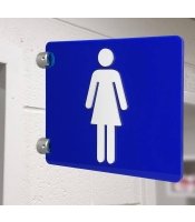 Standoff Sign Embossed Blue Female Toilet without Text CVT02 by Ozwashroom