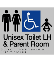 Unisex Silver Disable Parent, Room & Toilet LH