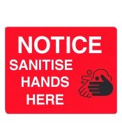 Sanitise Hands Here Sign 180X140mm