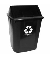 32L Plastic Black Recycling Waste Bin 