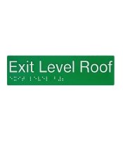 Green Exit Roof Braille Sign SE-R (180x50mm)