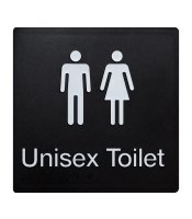 Unisex Braille Toilet Sign