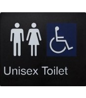 Unisex Disabled Toilet Braille Sign
