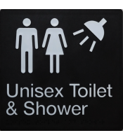 Unisex Toilet & Shower Braille sign 