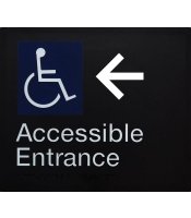 Accessible Entrance Braille Left Arrow 