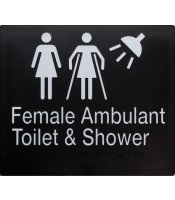 Female/Female Ambulant Toilet and shower Braille Sign