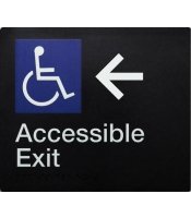 Accessible Exit Braille Sign Left Arrow 