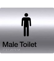 Male Toilet Stainless Steel Braille Sign