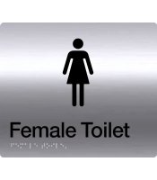 Female Toilet Stainless Steel Braille Sign