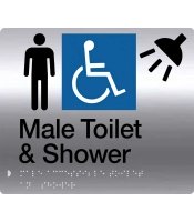 Male Disable Toilet and Shower Stainless Steel