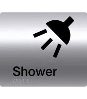 Shower Braille Sign Stainless Steel 