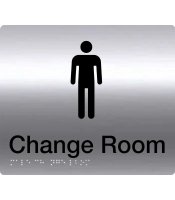 Male Change Room Stainless Steel Braille Sign