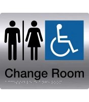 Unisex Disable Change Room S'Steel Braille Sign