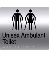 Unisex Ambulant Toilet Stainless Steel Braille Sign