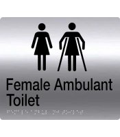 S'Steel Female Ambulant Toilets Braille Sign