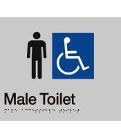 Male Disable Braille Toilet Sign BCA Code Australian Compliance 