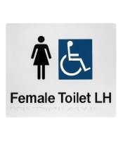 Female Disable Left Hand Toilet Sign