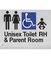 Unisex Silver Disable Parent, Room & Toilet RH