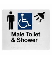 Male Disable Toilet & Shower Braille Toilet Sign